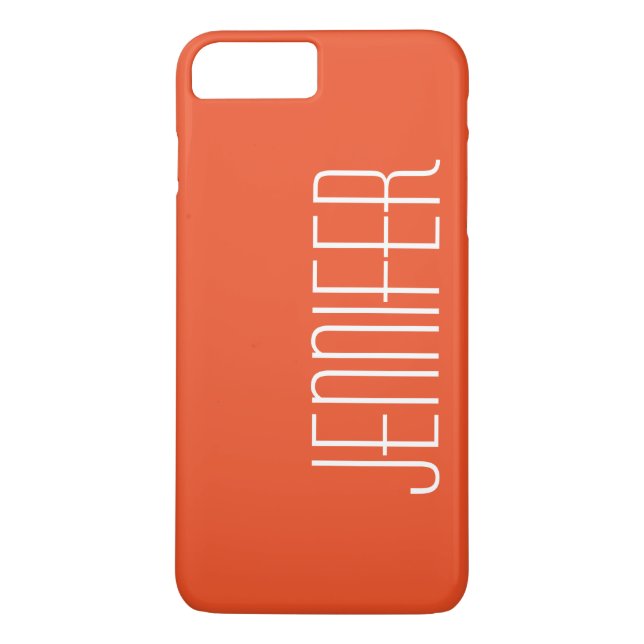 Orange Minimalist Personalized Jumbo Name Simple Case-Mate iPhone Case (Back)
