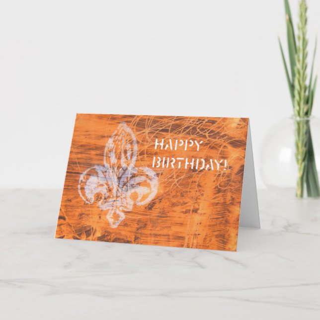 Orange Mixed Media Birthday Card (Front)