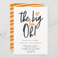 Orange modern 40th birthday party typography