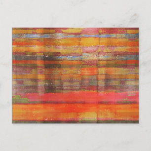 Orange Modern Abstract Art Postcard