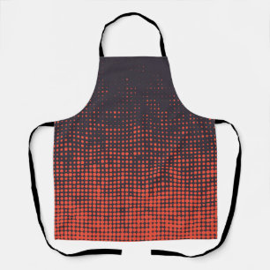 Orange, modern, abstract halftone dot pattern apron