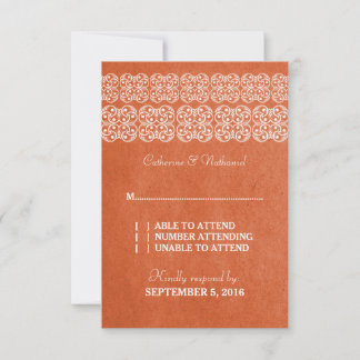 Orange Modern Bohemian RSVP Card