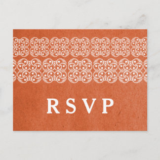 Orange Modern Bohemian RSVP Postcard