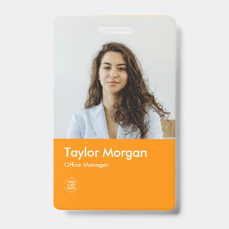 Orange Modern Business ID Card | Employee Badge