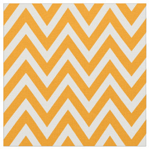 Orange Modern Chevron Stripes Fabric