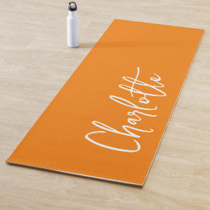Orange Modern Custom Name   Yoga Mat