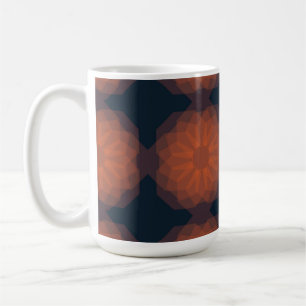 Orange, modern geometric flower abstraction coffee mug