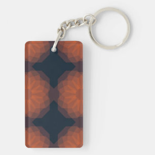 Orange, modern geometric flower abstraction keychain