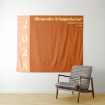 Orange Modern Graduation Party Backdrop