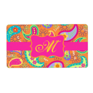 Orange Modern Paisley Whimsy Pattern