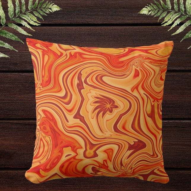 Orange Modern Unique Abstract Decorative Accent Throw Pillow (Creator Uploaded)