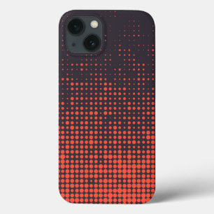 Orange, modern, urban halftone dots pattern design iPhone 13 case