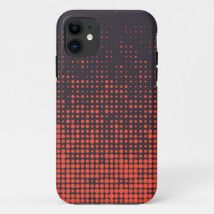 Orange, modern, urban halftone dots pattern design iPhone 11 case