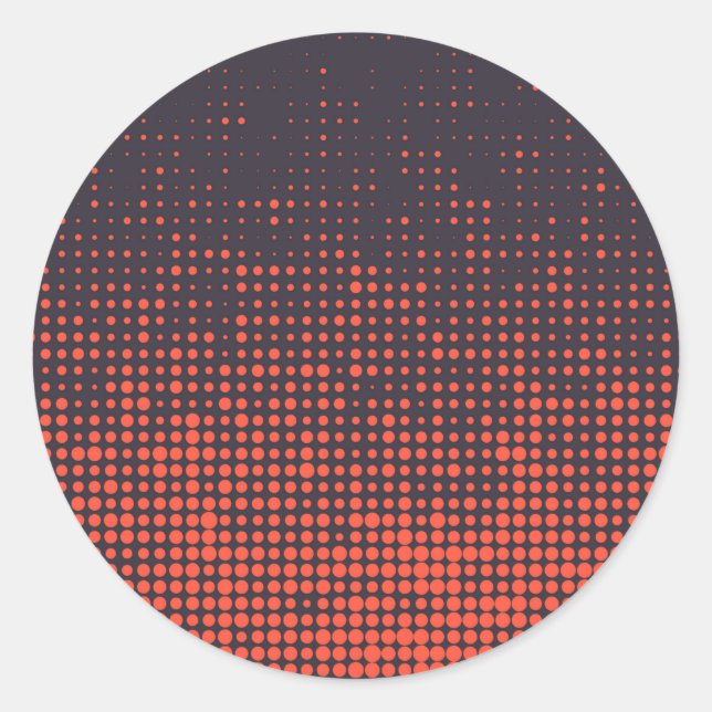 Orange, modern, urban halftone dots pattern design classic round sticker (Front)