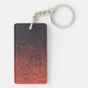 Orange, modern, urban halftone dots pattern design keychain