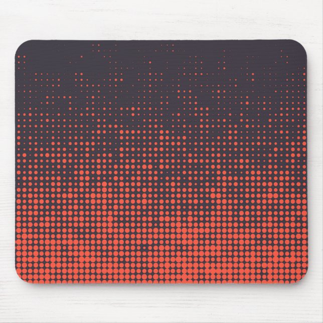 Orange, modern, urban halftone dots pattern design mouse pad (Front)