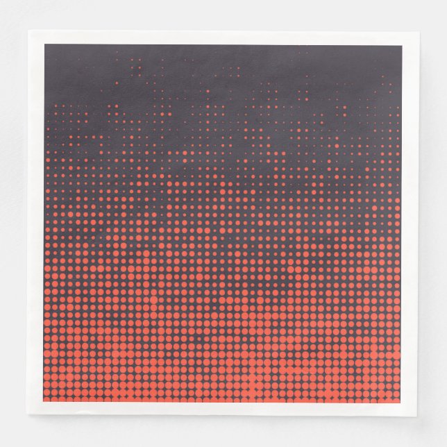 Orange, modern, urban halftone dots pattern design napkin (Front)
