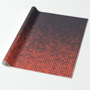 Orange, modern, urban halftone dots pattern design wrapping paper