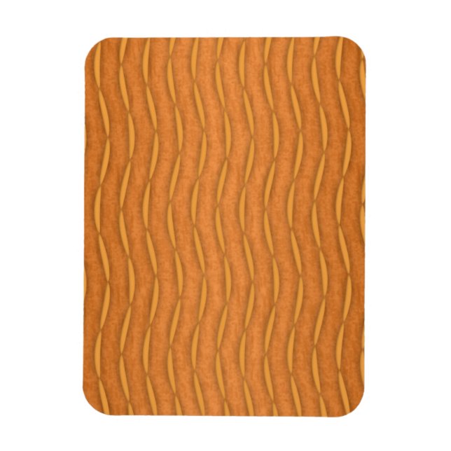 Orange Modern Vertical Striped Design Magnet (Vertical)