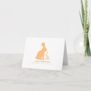 Orange Mom and Baby Rabbit Merci Notes