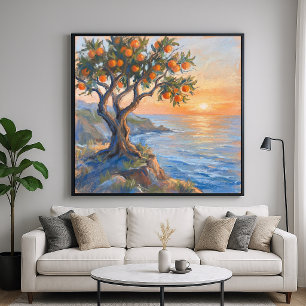 Orange Moment - Pastel Impressionistic Style Scene Poster