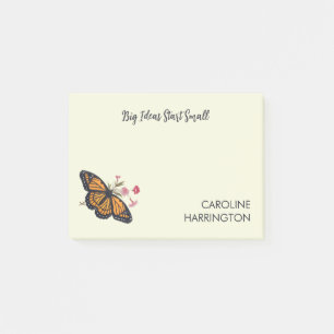 Orange Monarch Butterfly Inspirational Elegant Post-it Notes