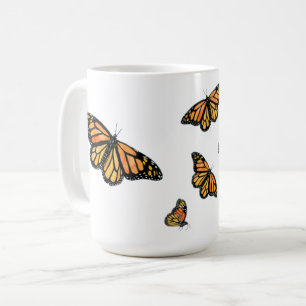 Orange monarch butterfly nature wildlife coffee mug