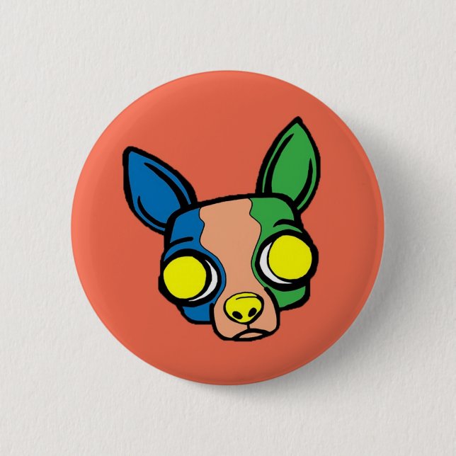 Orange Monk Puppy Button (Front)