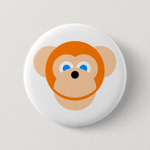 Orange monkey 2 inch round button