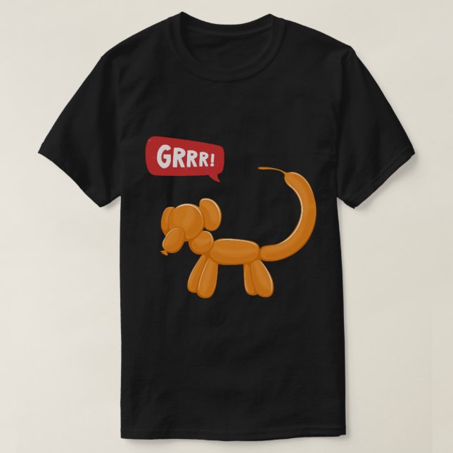 Orange Monkey Party Balloon Dog - GRRR! T-Shirt (Design Front)
