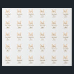 Orange monogram bridal shower add name modern simp wrapping paper<br><div class="desc">beautiful design</div>