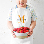 Orange Monogram Initial and Name Personalized Kids Apron<br><div class="desc">Custom designed child's apron, perfect for your little chef in training! Personalize it with her monogram name and initial or other custom text. Click Customize It to change fonts and colours or add more text or images to create a special one of a kind gift. Also available in adult sized...</div>