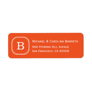 Orange Monogram Labels
