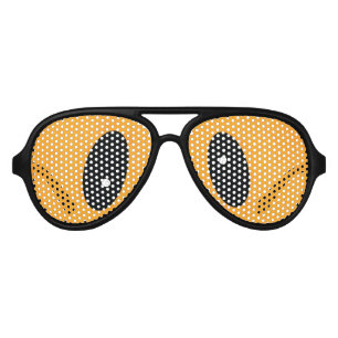 Orange Monster Eyes Party Aviator Sunglasses