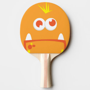 Orange Monster Face Ping Pong Paddle