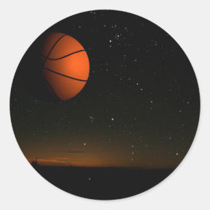 Orange Moon Classic Round Sticker