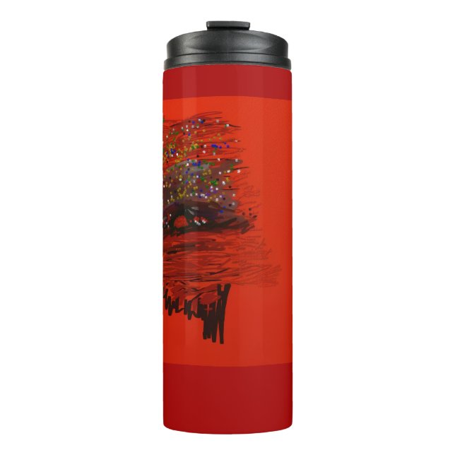 Orange Moon Landscape  Thermal Tumbler (Front)