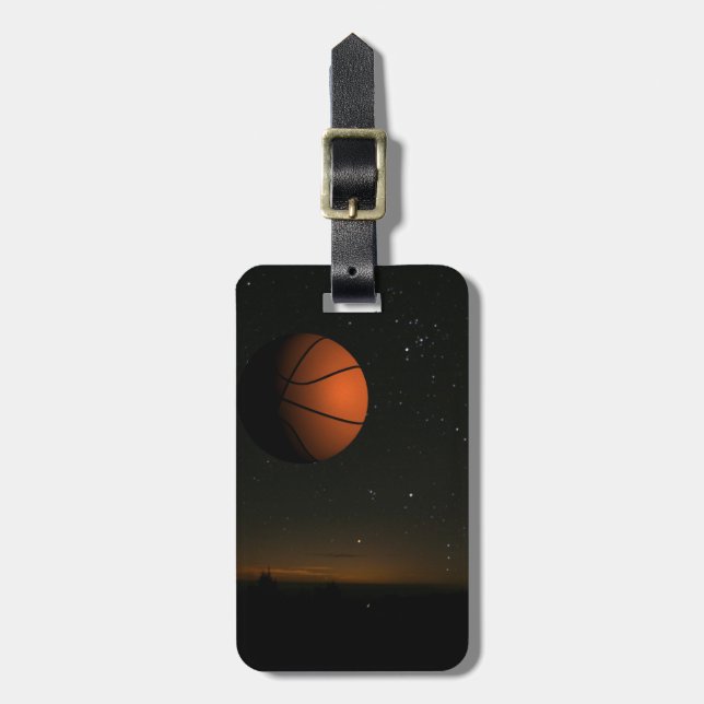 Orange Moon Luggage Tag (Front Vertical)