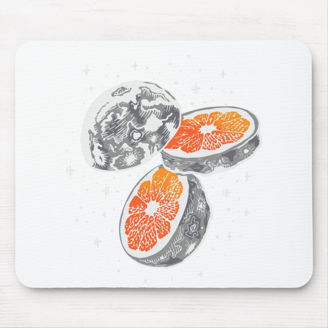 Orange Moon Mouse Pad (Front)