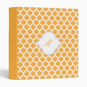 Orange Moroccan Pattern with Monogram Binder