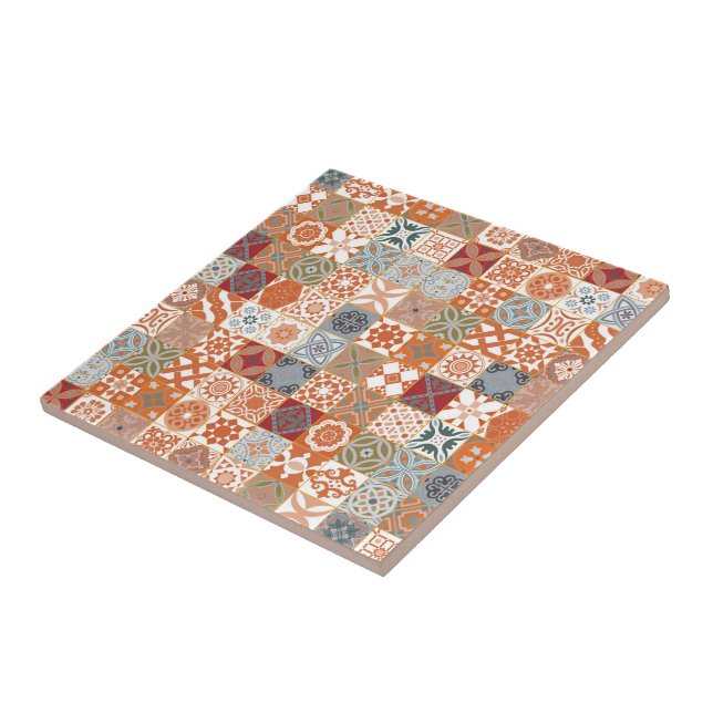 Orange Moroccan tile (Side)