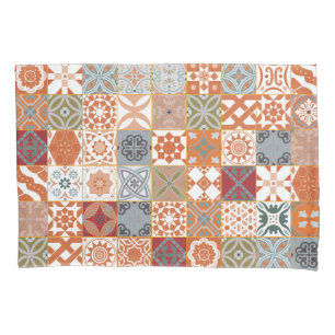 Orange Moroccan tile Pillowcase