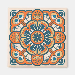 orange mosaic magnet