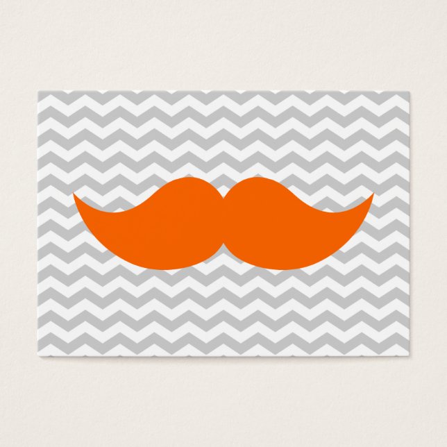 Orange Moustache Grey Chevron Stripe (Front)
