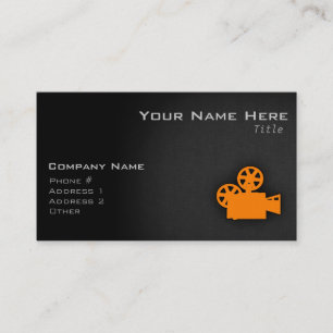 Orange Movie Camera Business Card