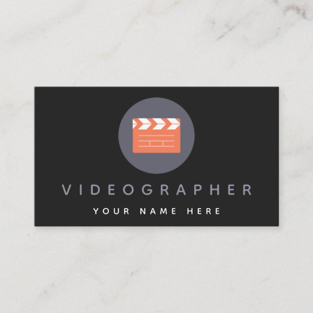 Orange Movie Clapper Carte Vidéographe Ardoise (Devant)
