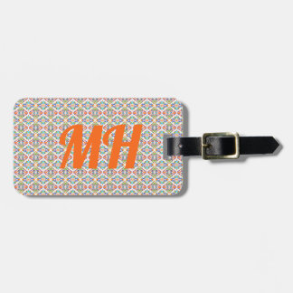 Orange Multicolor pattern Luggage Tag