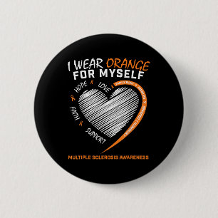 Orange Multiple Sclerosis Apparel Women Men Ms 2 Inch Round Button