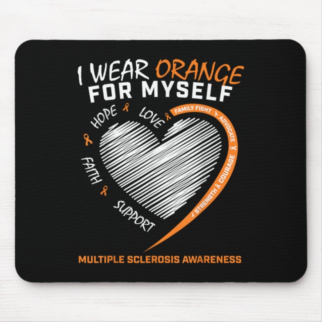Orange Multiple Sclerosis Apparel Women Men Ms Mouse Pad (Front)
