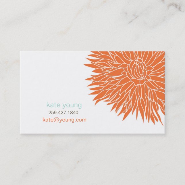 Orange Mum Calling Card (Front)